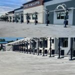 Striping on concrete for a newly built car wash in Colorado Springs