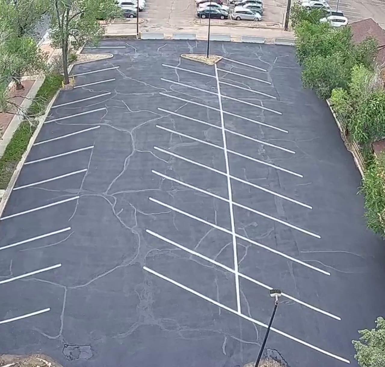 Re-stripe of angled parking lot