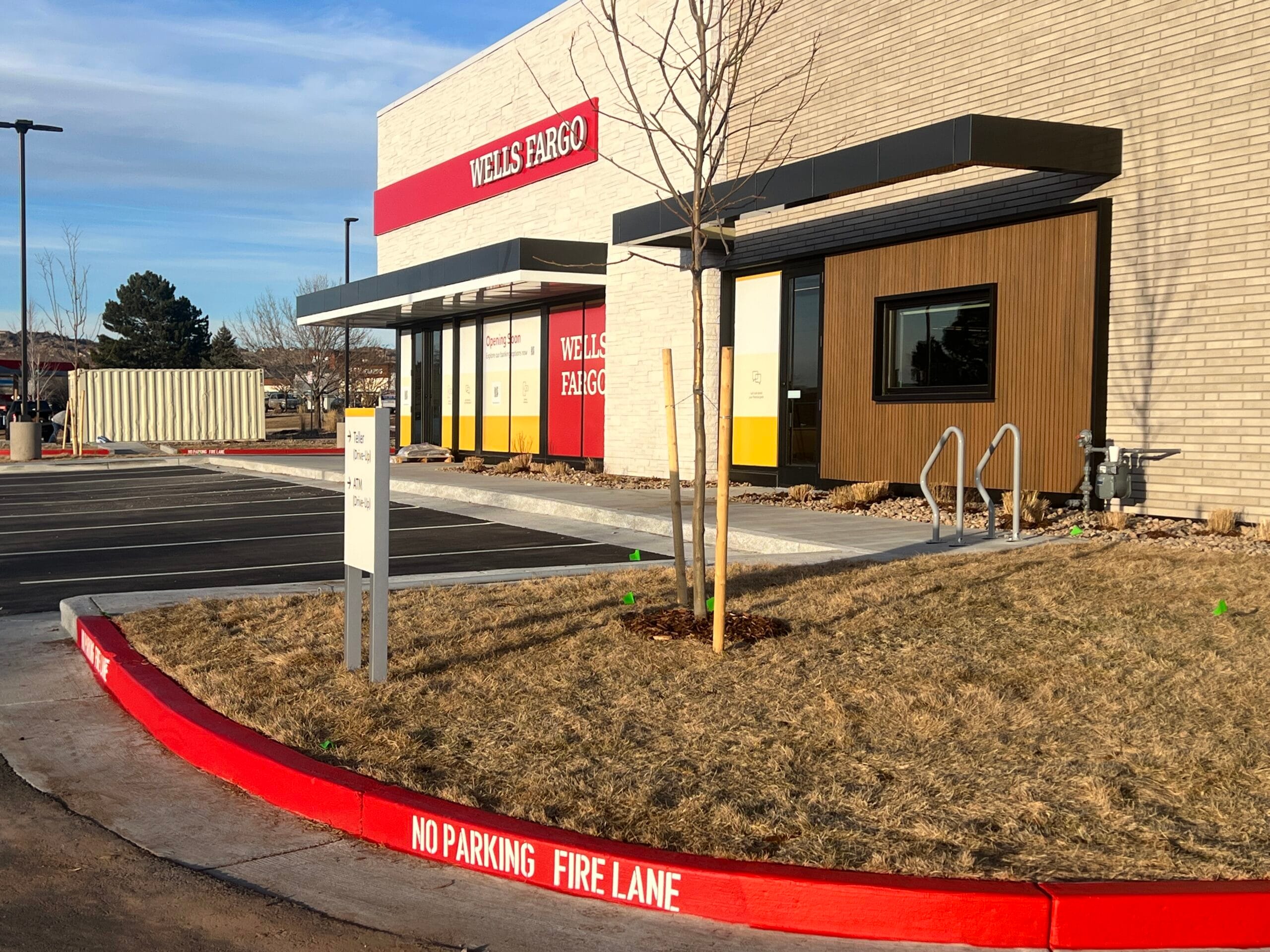 Fire lane curb painting